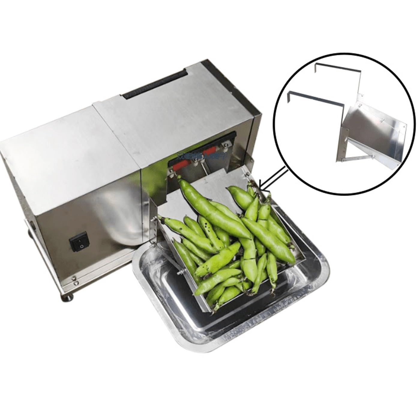 Peladora eléctrica de guisantes, descascaradora semiautomática con potencia ajustable y motor de cobre silencioso para un descascarado eficiente de guisantes, edamame y soja