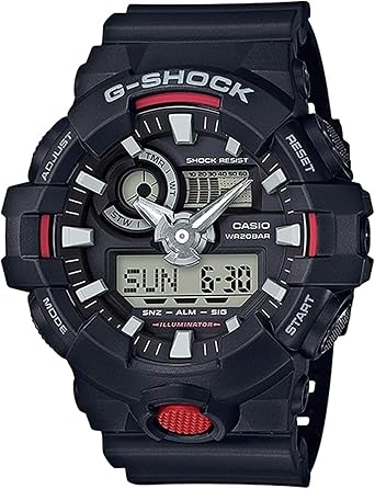Casio G-Shock G-Shock Analog/Digi Quartz Mens Watch, GA-700-1A, Black