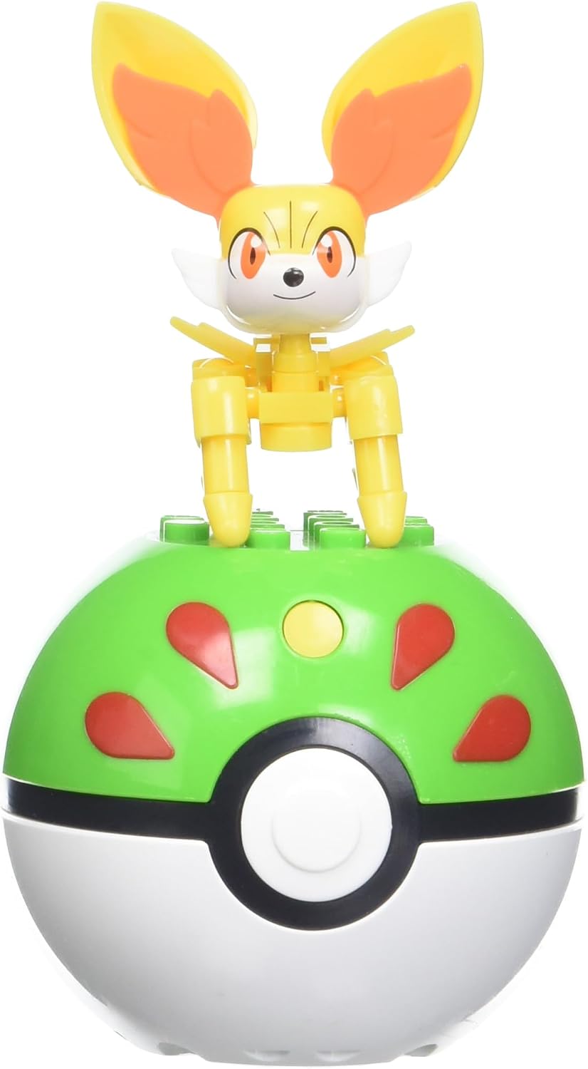 Assembled Fennekin character on top of the Friend Ball