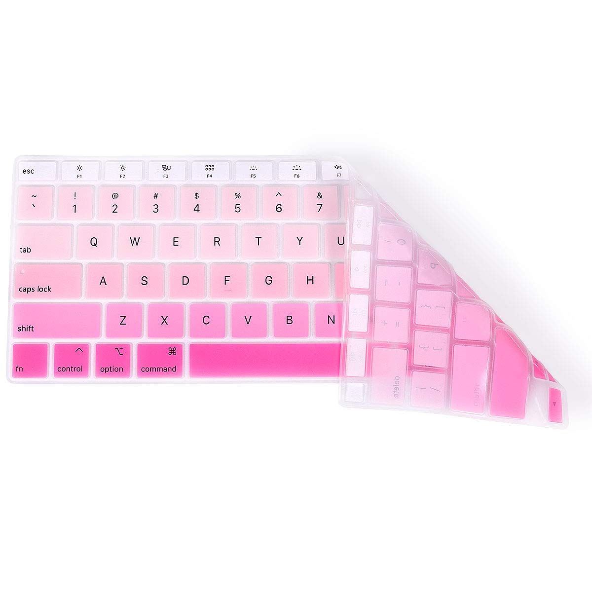 Rainbow Tastatur-Abdeckung A2179 Silikon Schutzhülle Tastaturschutz für MacBook Air 13 Zoll mit Touch ID A2337 M1 Chip US-Layout (nicht passend für 2018–2019 Version), Ombre Pink