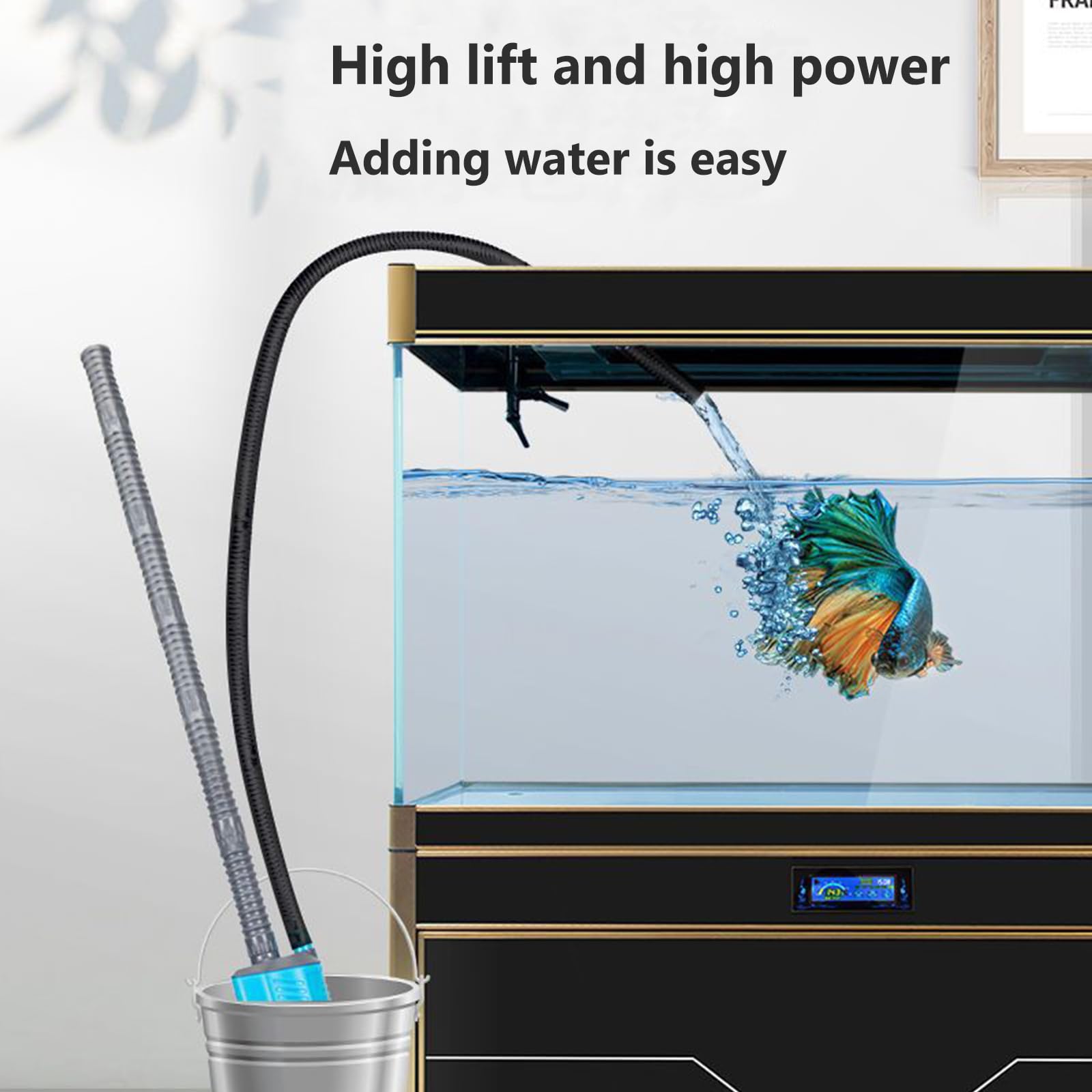 Aspirateur d'aquarium Multifonction 6 en 1, Outils de Nettoyage Automatique puissants d'aquarium de 20W, Nettoyeur de Gravier d'aquarium électrique
