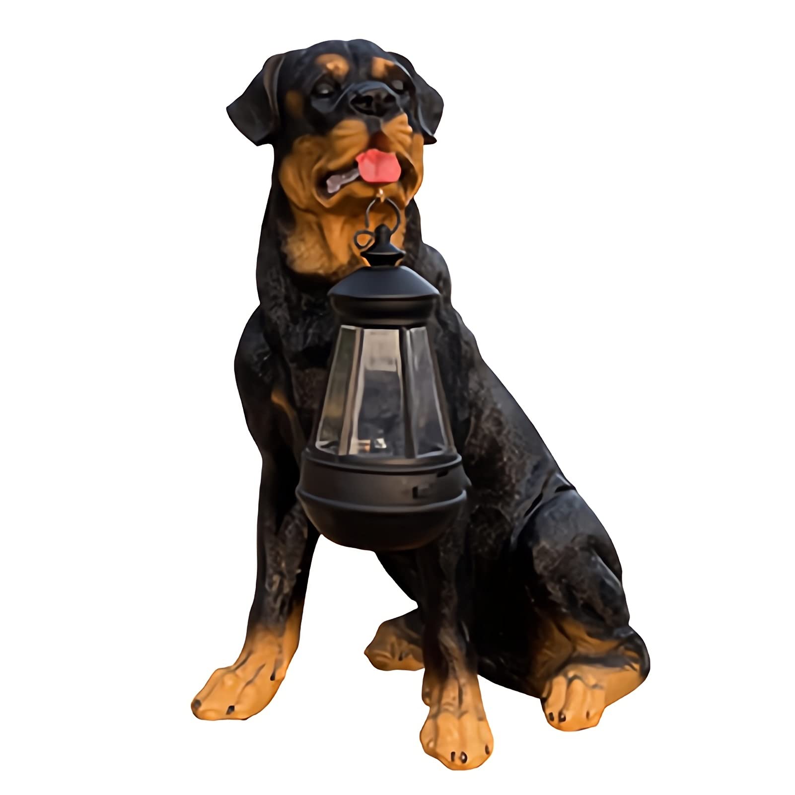 Amazon.com : ZXHStore Resin Rottweiler Dog Statue with Solar