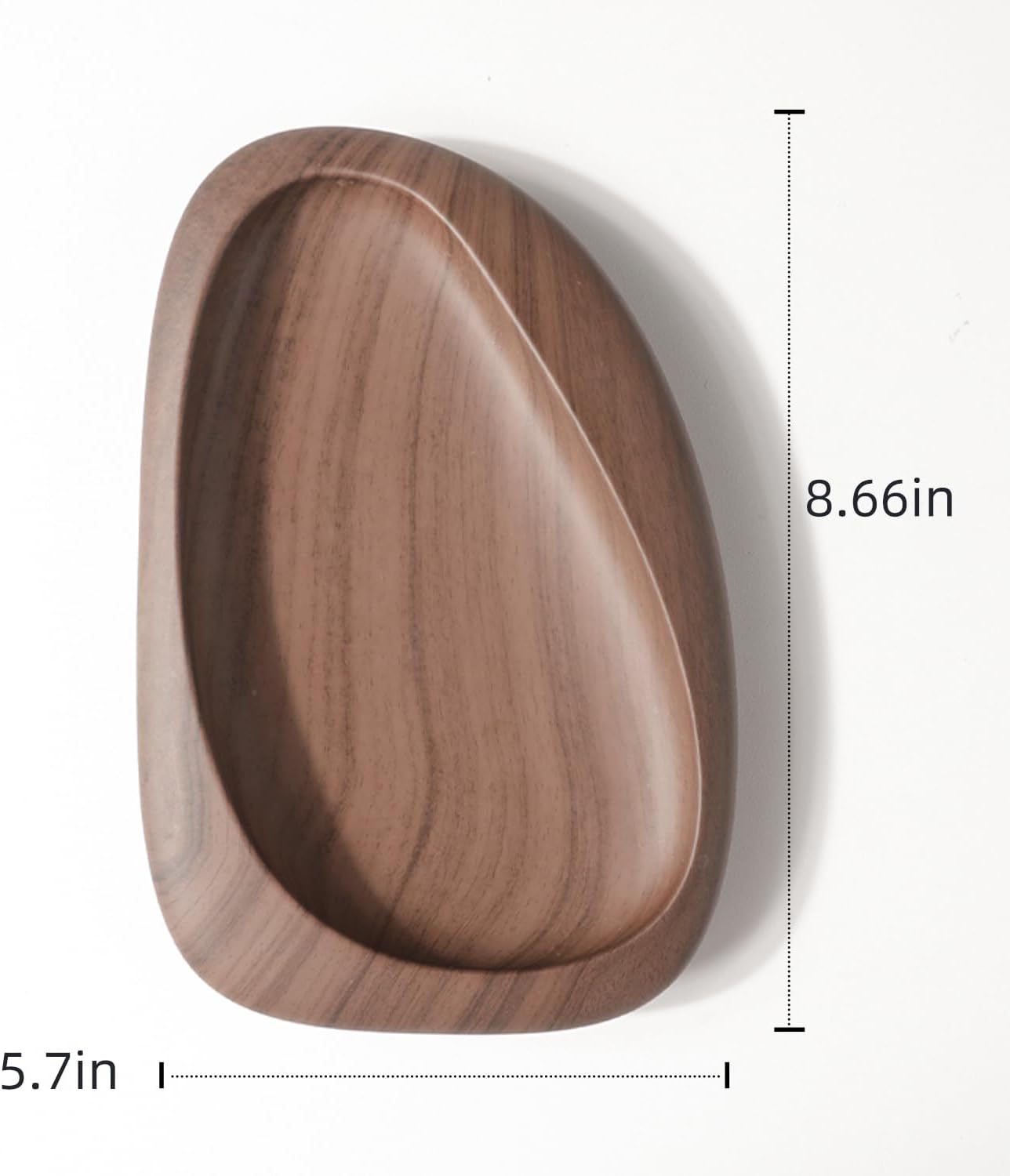 Walnut Color Desk Tray - Small Storage Tray for Keys, Watches, Headset - 8.6L x 5.7W Inch Serving Tray