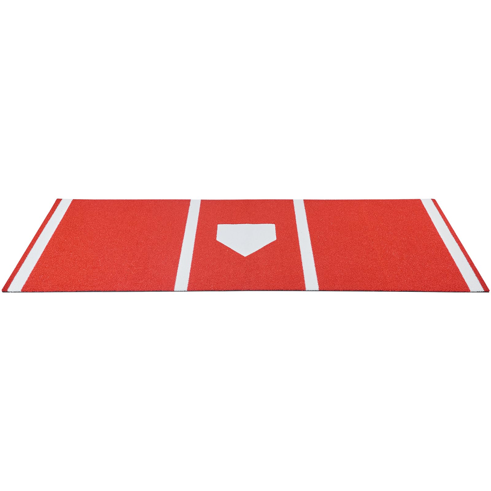 VEVOR Tapis de Frappe Baseball 300x116 cm Gazon Synthétique Anti-décoloration Entraînement Softball Rouge