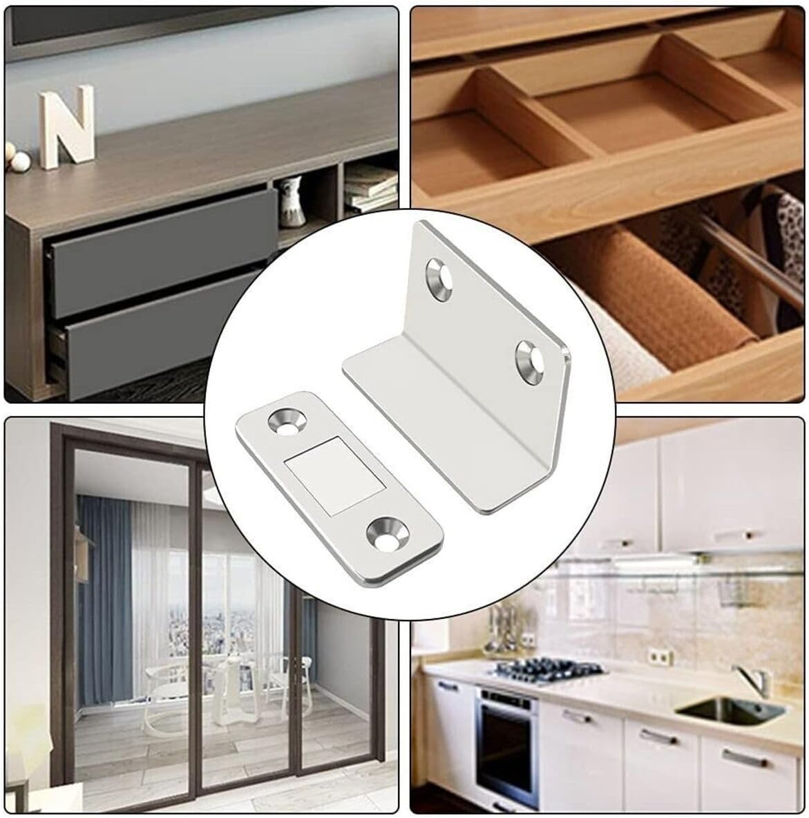 Magnetic Cabinet Door Catch – Stainless Steel Stopper for Cabinets & Drawers