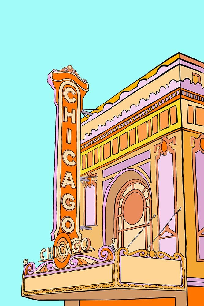 Chicago Building (Pastel) plakat wydruk - Urlopowicz (Audra) żywy (24 x 36)