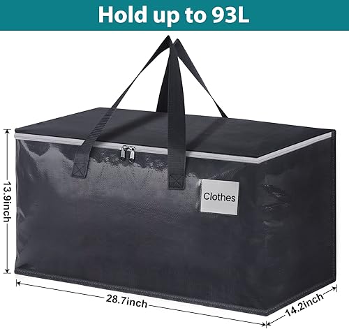 Miniatura 2 de FabSpace Cajas de mudanza resistentes con cremalleras fuertes y asas, suministros de mudanza plegables, bolsas de almacenamiento para embalaje y