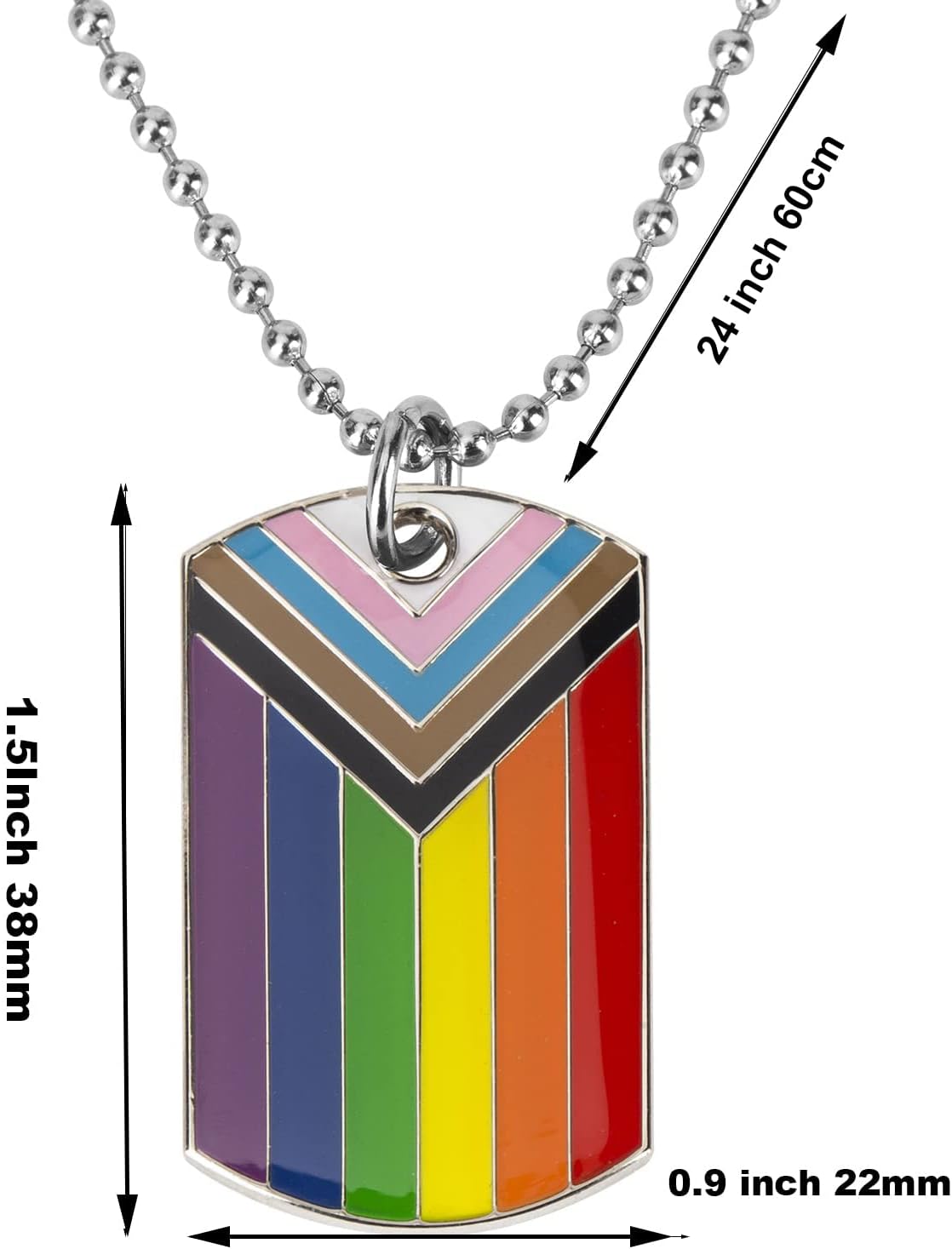 Progress Pride Dog Tags Pendant Rainbow Pride Gift LGBT Necklace - Image 2