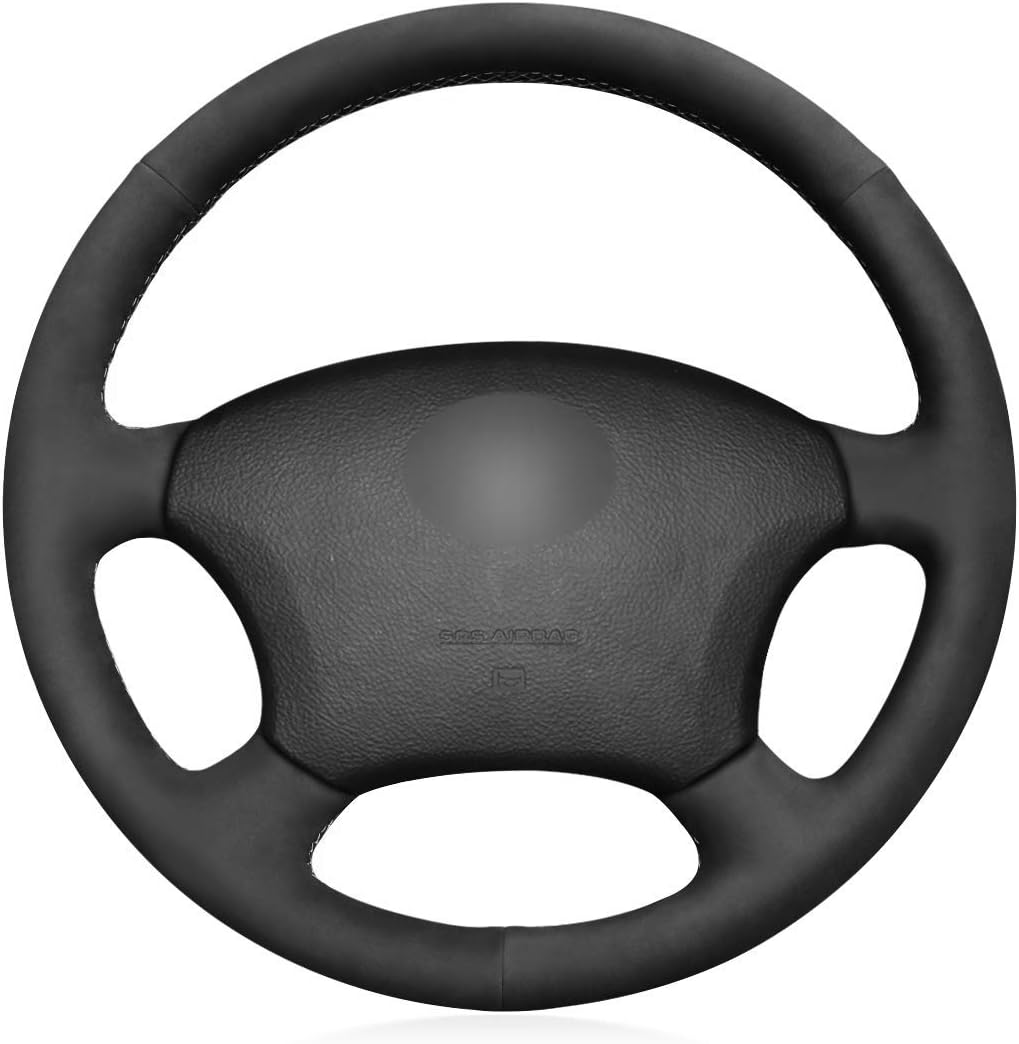Loncky Black Suede Auto Custom Fit Steering Wheel Covers for Lexus GX470 2003-2009 / Lexus LX470 2003 2004 2005 2006 2007 Interior Accessories
