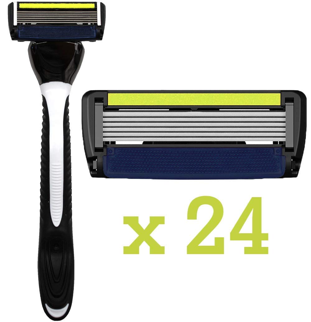 Shave Mob: The Average Joe Maquinilla de afeitar para hombre Mango antideslizante Cuchillas de corte de precisión Resistente a obstrucciones Tira de lubricación: manzanilla, aceite de