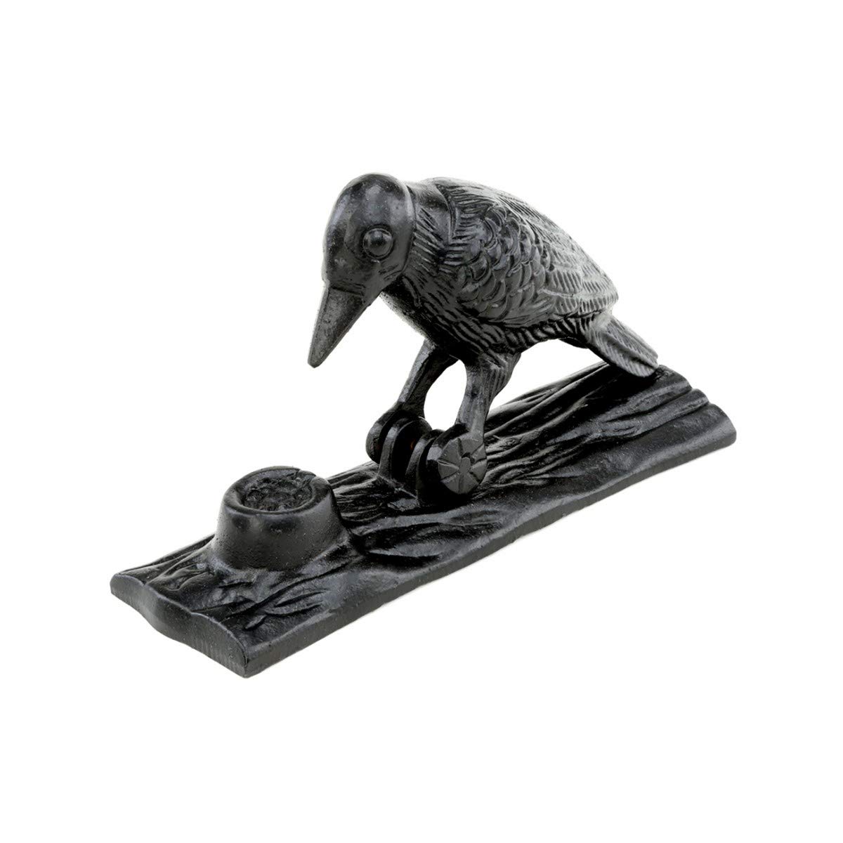 Negro hierro fundido aldaba para puerta, diseño de pájaro carpintero, inoxidable, 6,5 en alta