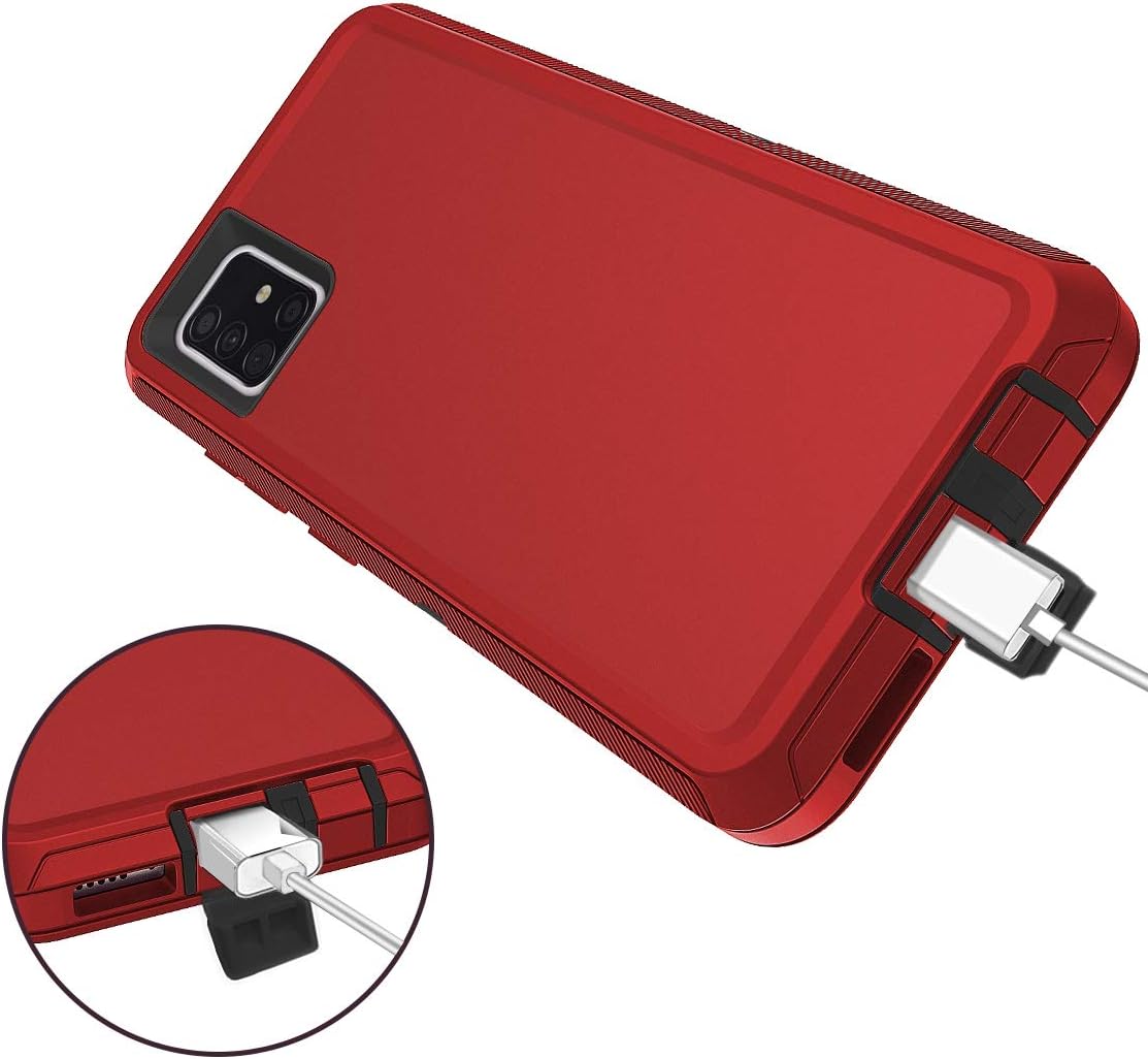 I-HONVA for Galaxy A51 5G Case (Not Fit A51 4G) Shockproof 3 in 1 Full Body Protection [Without Screen Protection] Rugged Heavy Duty Durable Cover Case for Samsung Galaxy A51 5G 2020, Red/Black