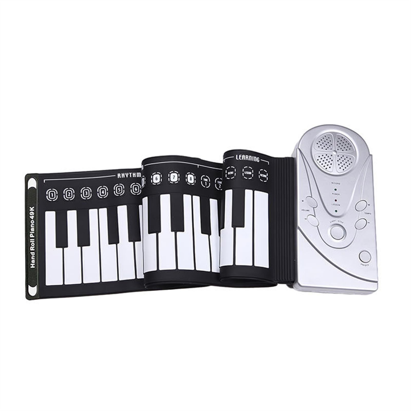 Tastiera Elettronica Multifunzione Pieghevole Portatile In Silicone Arrotolata A Mano A 49 Tasti Pianoforte Elettronico per Principianti