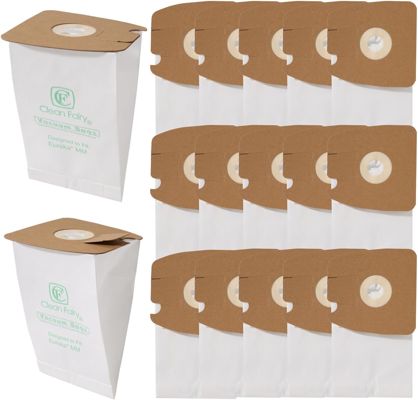 15Pack Vacuum Cleaner Bags Compatible with Eureka Mighty Mite 3670 3680 4100 S4170 4300-4600 5180 Series Canister Models Replacement for Eureka MM 60295A 60295B 60295C