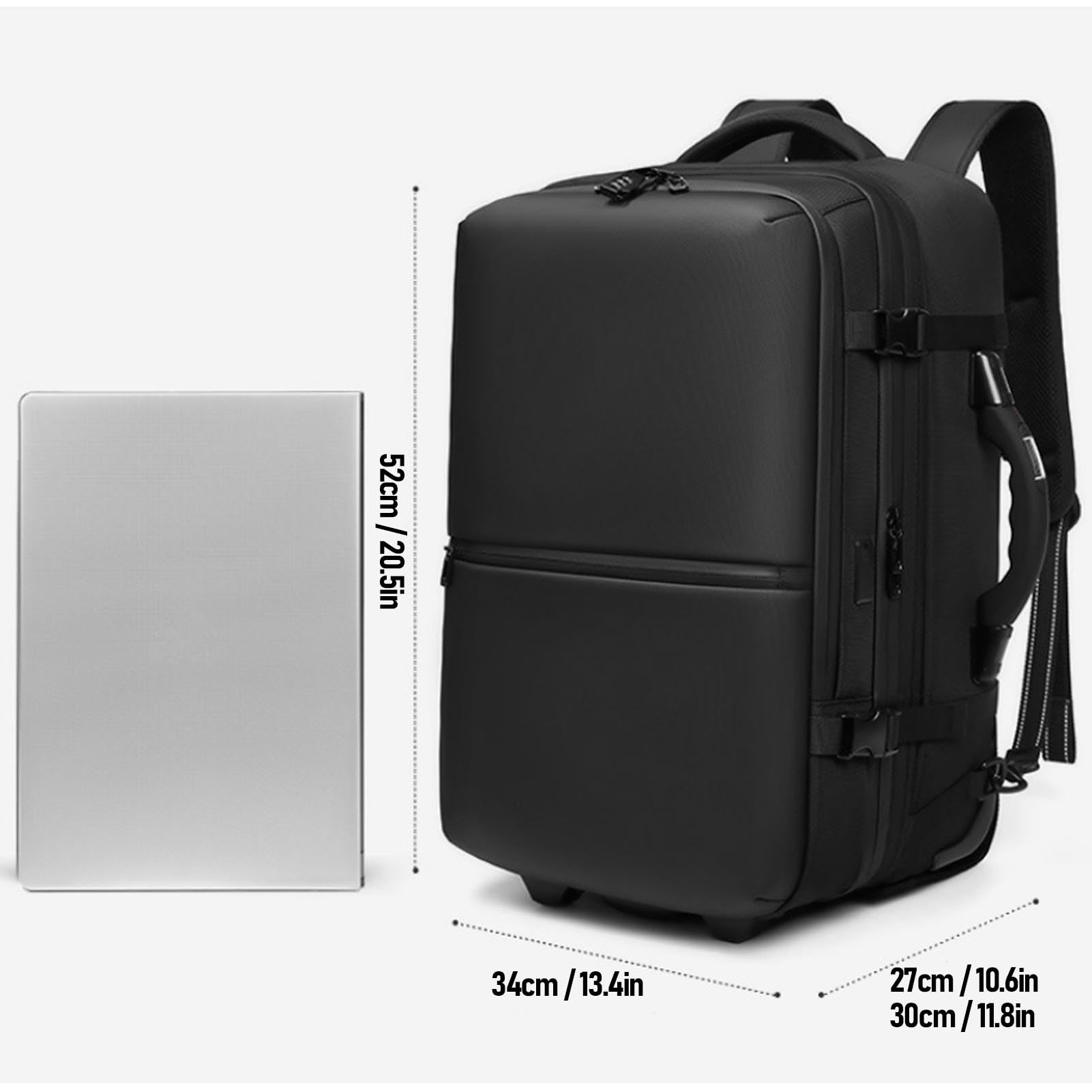 Brrnoo Sac à Dos de Compression Extensible à Plusieurs Compartiments, Valise à Dos