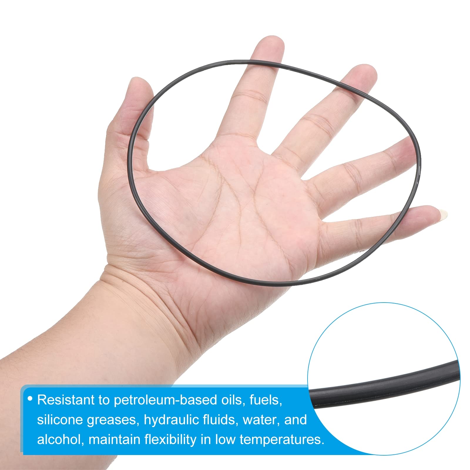 PATIKIL Nitrile Gomma O-cerchio 150mm OD 145mm ID 2.65mm Larghezza Metrico Sigillo Guarnizione per Lavandino Idraulica Automobili Riparazione Nero