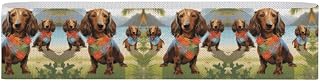 Dachshund Tropical Painting Art Printed Yoga Strap Stretch Bands Resistance Bands Cotton Yoga Belt Professional Elastic Band for Fitness, Yoga, Pilates, Physical Therapy, Improve Flexibility
