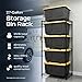 MonsterRAX 5-Tier Side-Load Heavy Duty Garage Slide Rack for 27-Gallon Totes. Industrial metal organization, 250lb capacity, NSF Certified. (Bins not included) (Black) (Black)