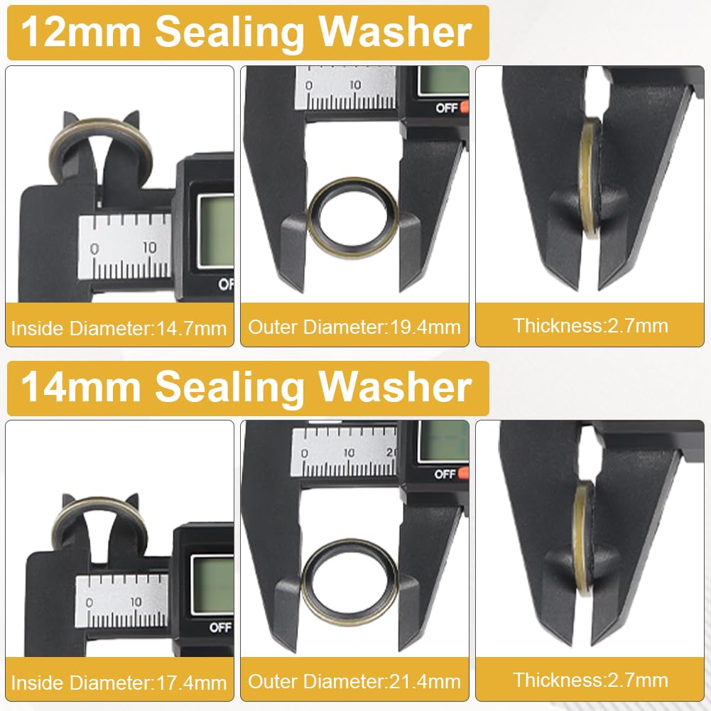 8mm 10mm 12mm 14mm Fuel Sealing Washers Replacement for Dodge Cummins
