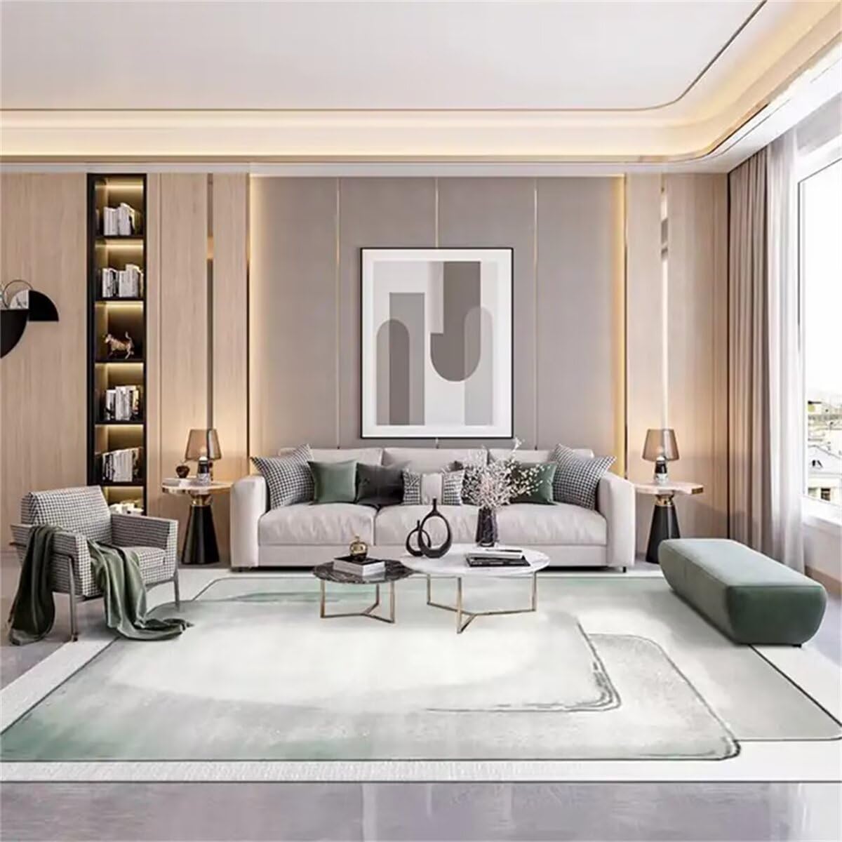 Tapis long couloir gris 100x200 lavable et tapis de chambre d'enfant