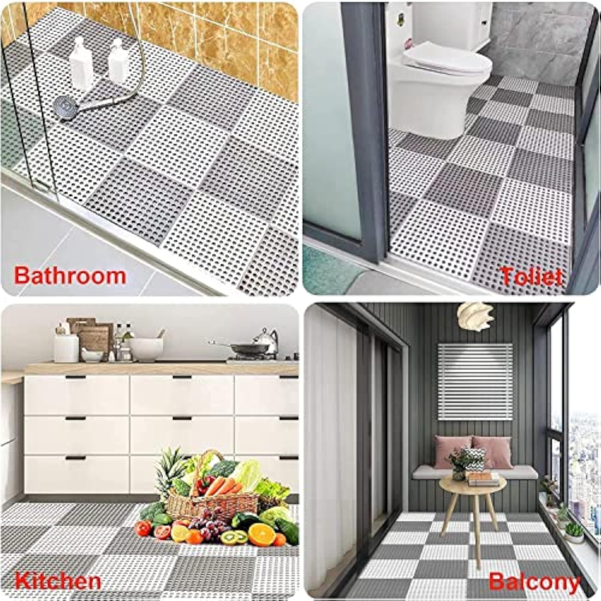 Interlocking Non Slip Drainage Floor Tiles Bath Mat