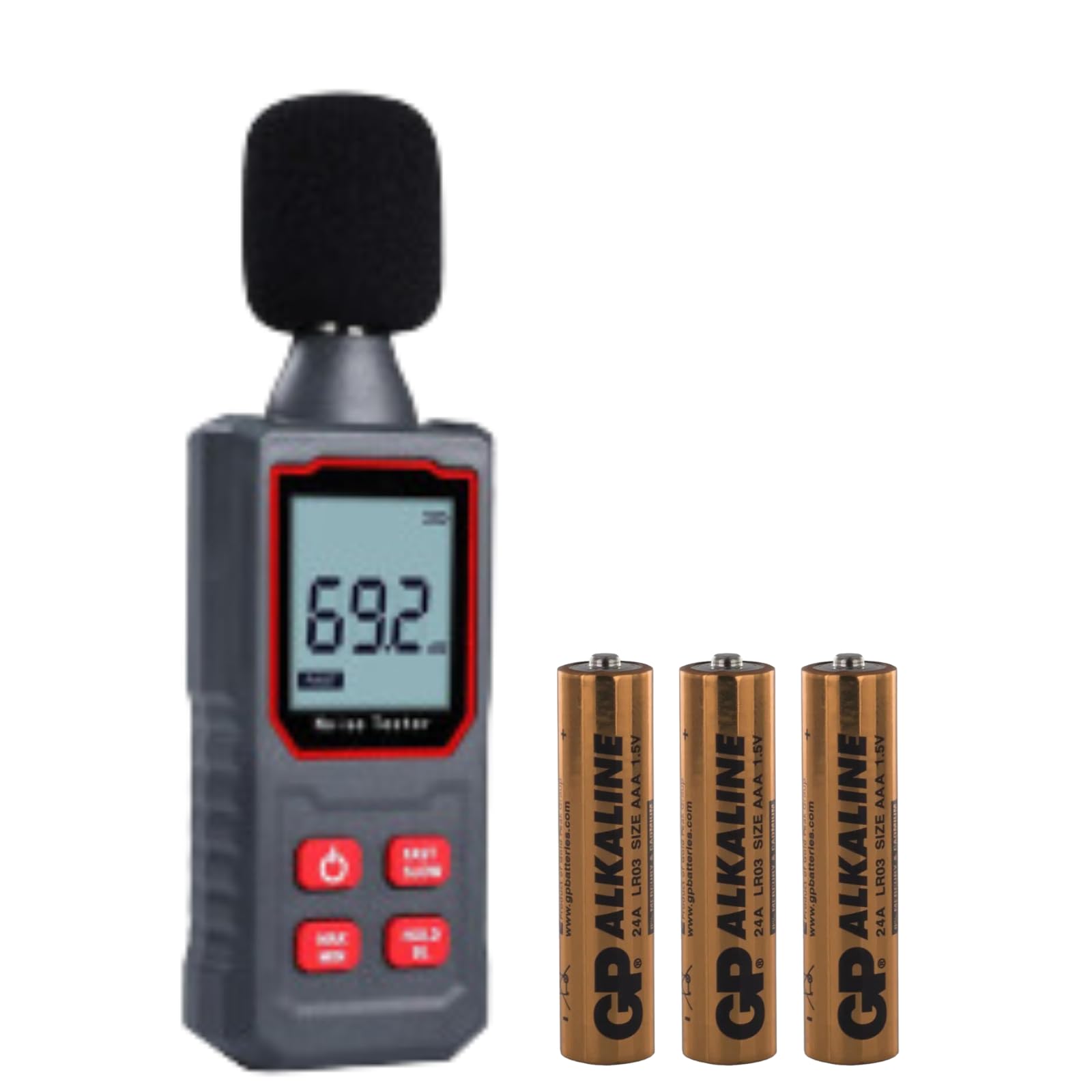 Sonomètre numérique haute précision Plage de mesure de 30 à 130 dBA – Decibel mètre pour test de réponse rapide – Testeur de bruit avec écran LCD HD – Idéal pour la surveillance de l'environnement