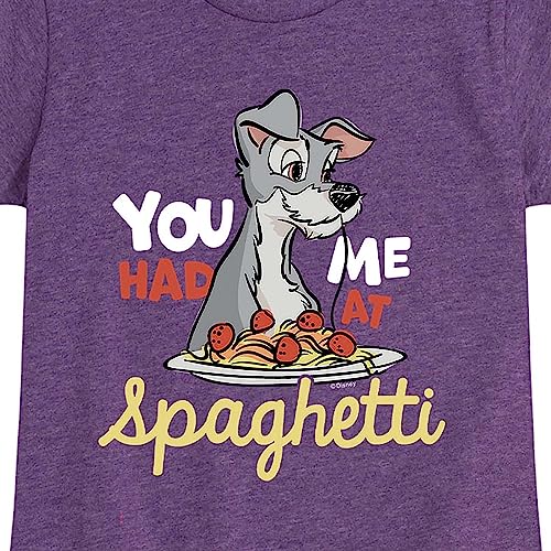 Disney Lady and The Tramp - You Had Me at Spaghetti - Toddler and Youth Girls Short Sleeve Graphic T-Shirt3
