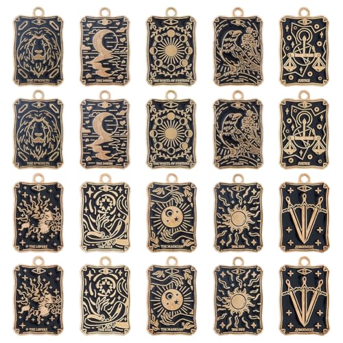 SUPERFINDINGS - Colgante de aleación esmaltada, amuleto de oro