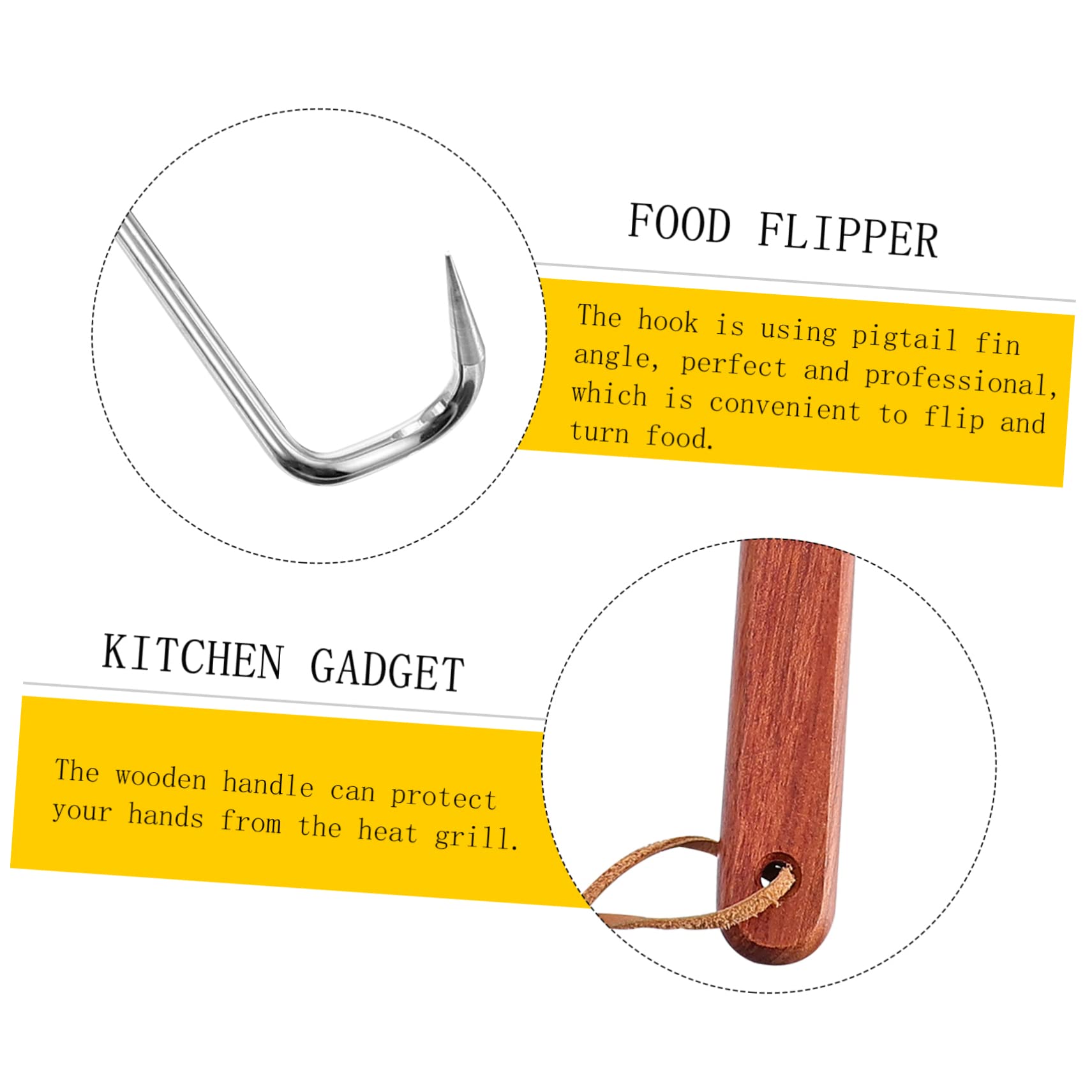 FUNOMOCYA Grill Accessory Set 3 in 1 Bbq Tongs Meat Fork Steak Turner for Grilling Bbq