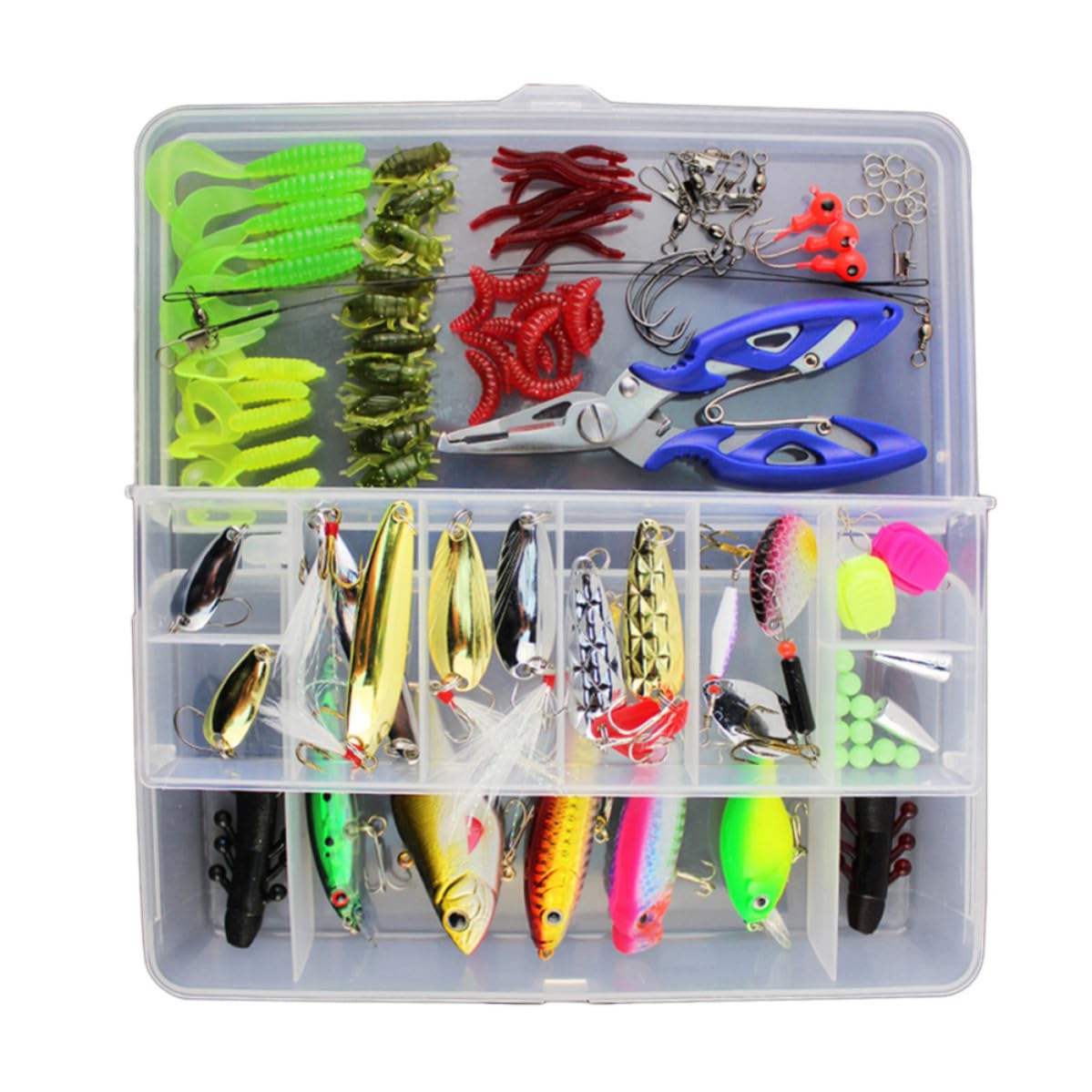 Kit de leurres de pêche pour différents poissons boîte compartimentée 101 pcs - 8
