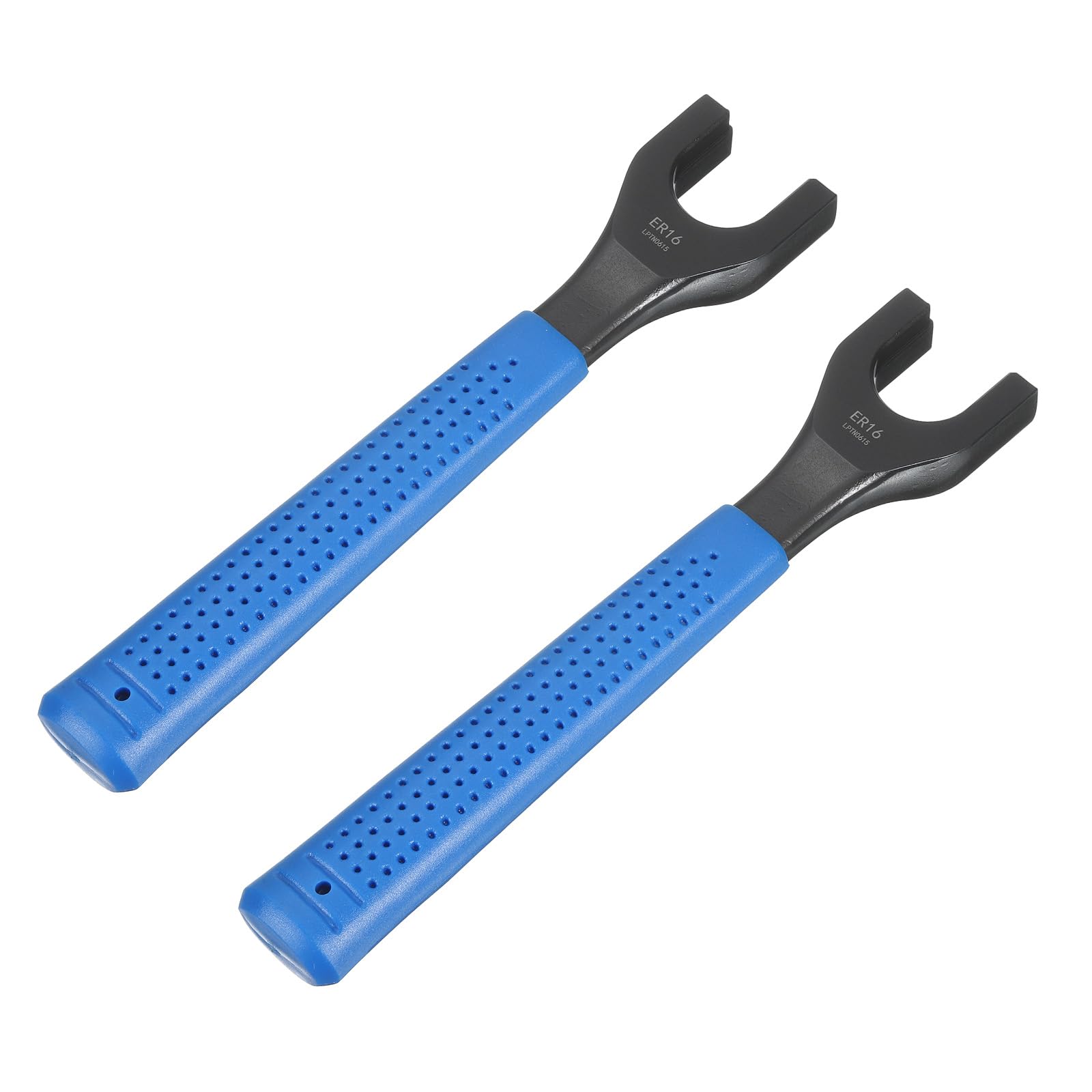 uxcell 2pcs ER16 O-Type Collet Chuck Wrench Spanner 40CrV Integral Type Nut Spanner with Non-Slip Handle for Clamping Nut Milling Machine Lathe Chuck Holder Tools
