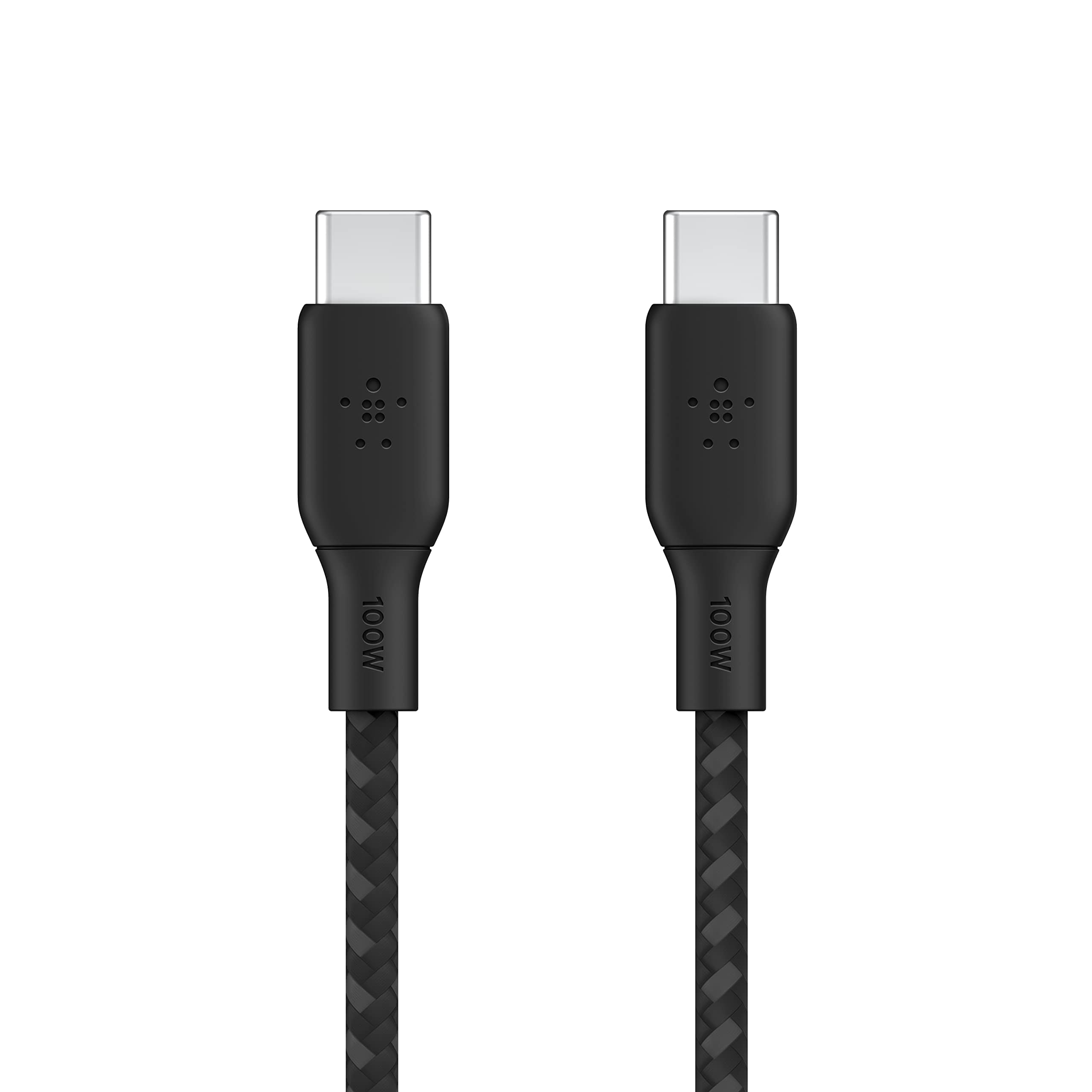 Belkin USB-C-auf-USB-C-Kabel, 2 m, 100 W, Typ-C-Ladekabel, iPhone-Ladekabel, geflochten, flexibel für iPhone 17, Galaxy S25, Pixel 10, AirPods, iPad Pro, Tablet, Nintendo Switch 2 und mehr, Schwarz, 6