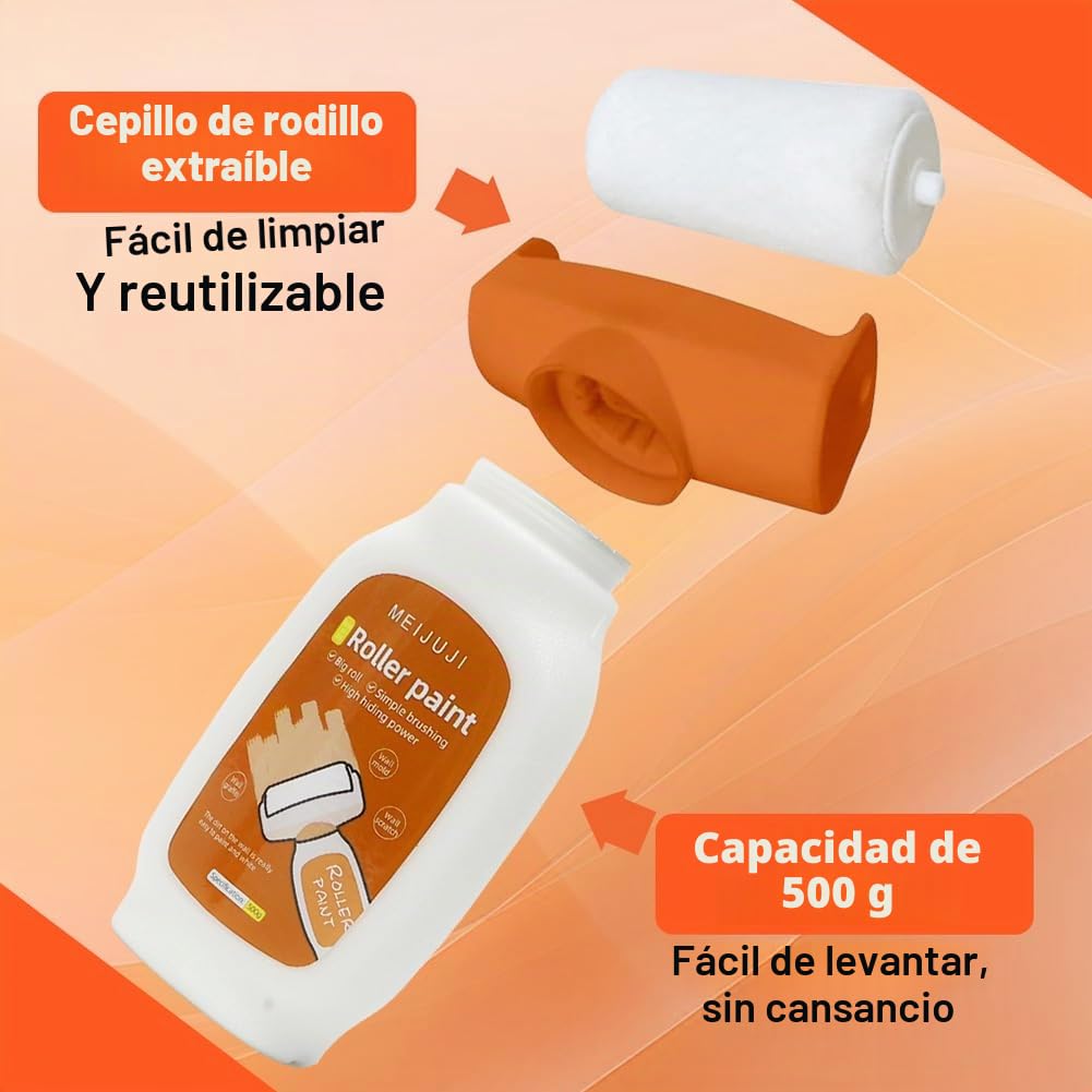 Rodillo Reparador de Pintura 500g, Rodillo De Pintura 2 en 1, Retocador de Paredes con Pintura Blanca, Portátil de Pintura Blanca, Rodillo Pintura Pared para Reparar Paredes Graffiti Manchas y Rayones