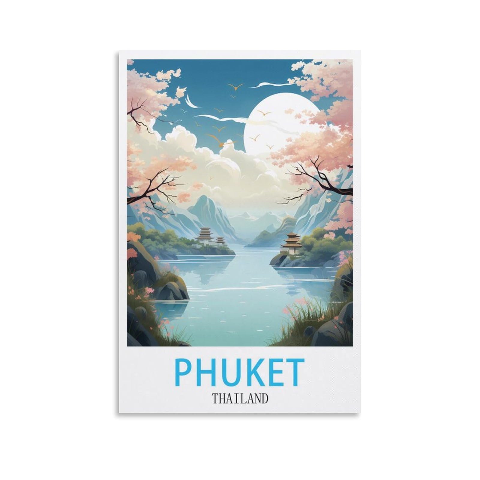 YNIEILUU Phuket Thailand Vintage Travel Poster 08x12inch(20x30cm) Canvas Art Posters Painting Pictures Wall Art Prints, Wall Decor for Bedroom