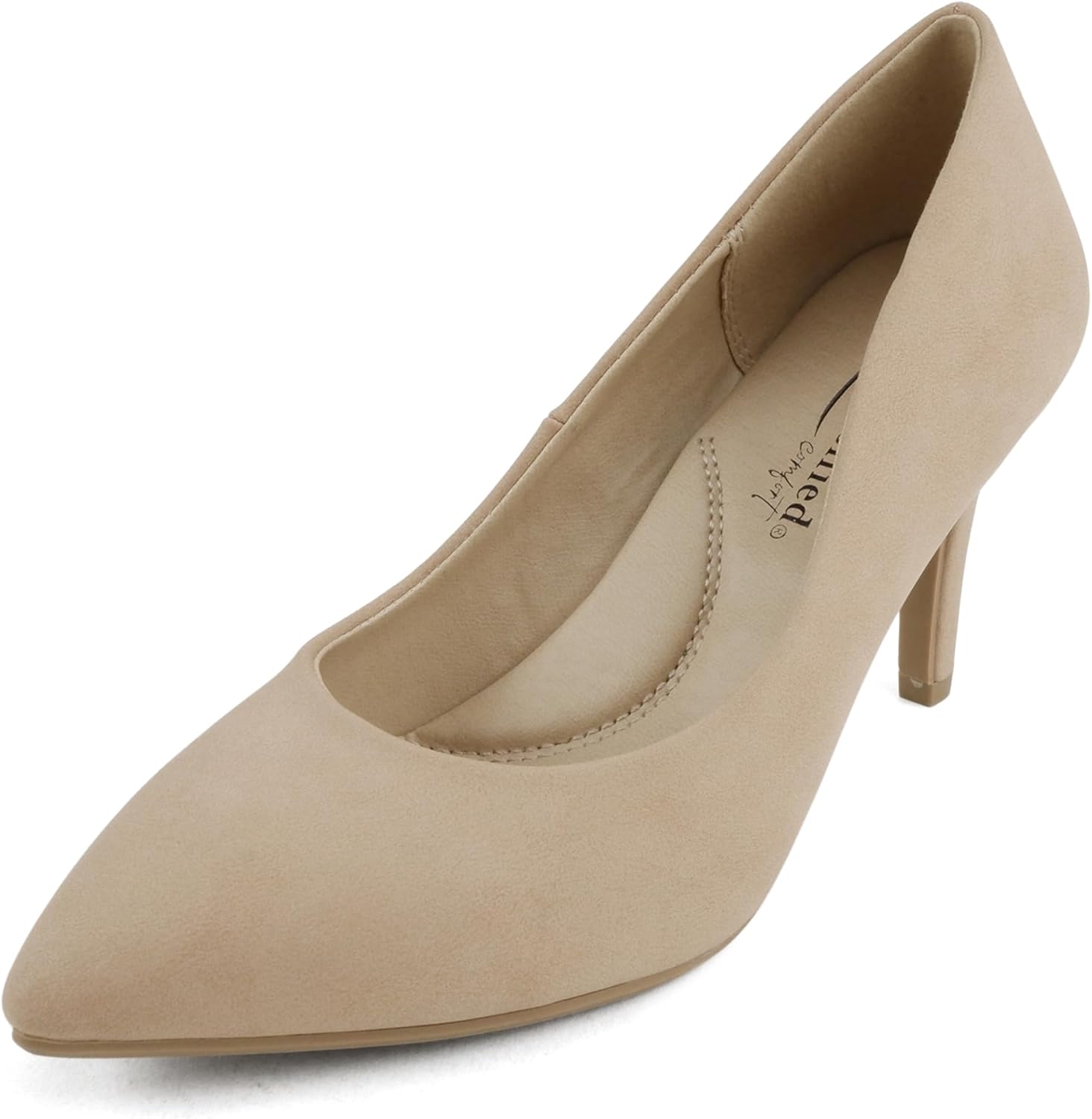CITYCLASSIFIED Capri ~ Women Pointed Toe High Heel Pump with Cushioned Footbed