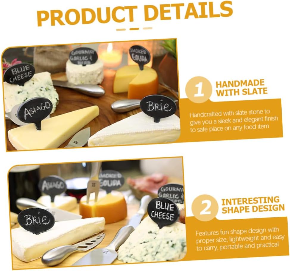 Cabilock 1set Cheese Marker Set Soapstone Chalk Chalkboard Signs for Cheese Cake and Dessert for Parties Weddings and Garden Labels Lightweight and Reusable Design