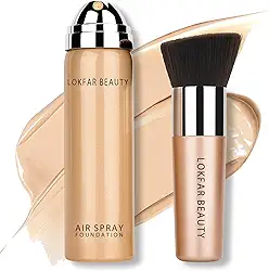 LOKFAR Spray de Base AirBrush, Névoa Sedosa, Conjunto de Maquiagem Com Pincel, Cobertura Total para Acabamento Suave e Radiante, Fórmula Respirável e Hidratante Leve | #02 Nude