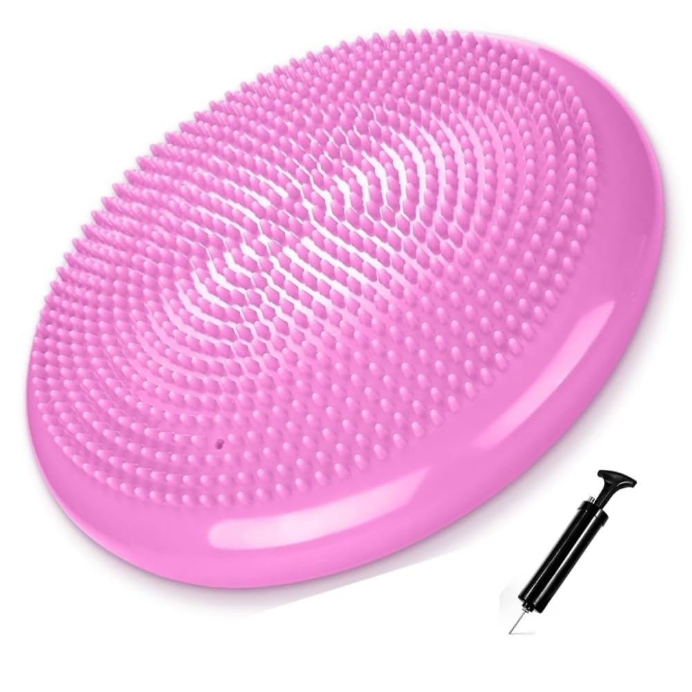 34cm Cuscino Gonfiabile con Pompa a Mano, Cuscino di Equilibrio (Extra Spesso), Disco di Bilanciamento per Adulti, Bambini, Fitness, Pilates e Riabilitazione