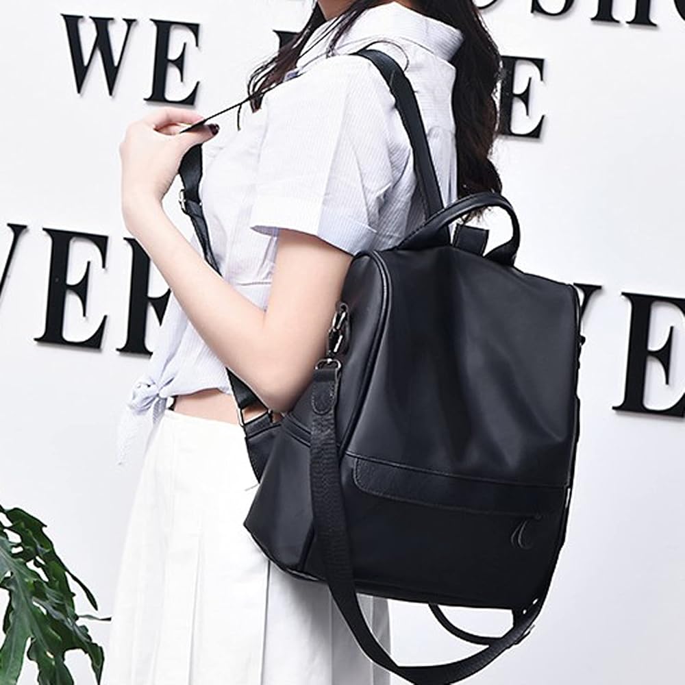 Zaino Donna Elegante In Tela Oxford | Borsa A Tracolla Impermeabile Antifurto Per Scuola, Lavoro E Viaggi - Foto 9