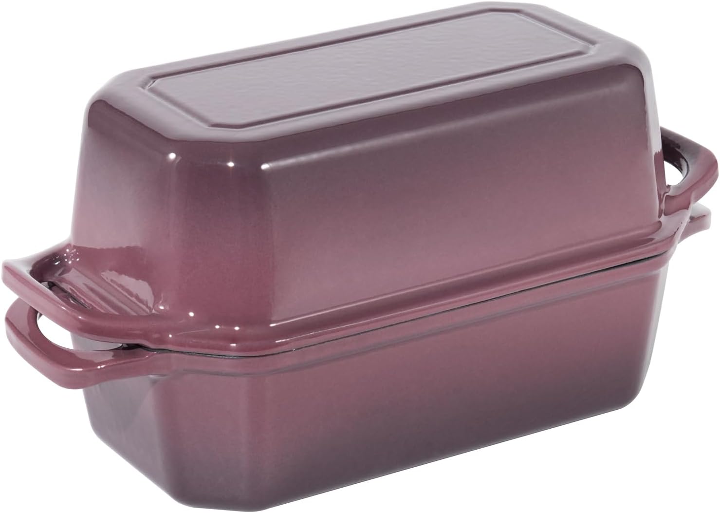 Bread Pan Cast Iron Loaf Pan with Lid Bread Loaf Pan 9×5 Inch Loaf Pan Enameled Cast Iron Sourdough Loaf Pan, Magenta
