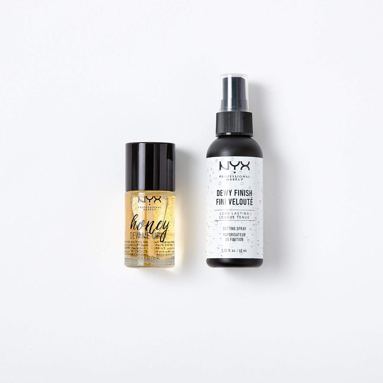 NYX Professional Makeup Primer und Setting Spray Makeup Set, 2-teilig, Honey Dew Me Up Gesichtsgrundierung und Dewy Makeup Fixierspray, Vor- und Nachbereitung für langanhaltendes Makeup