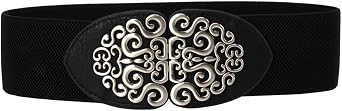 Womens Vintage Wide Elastic Stretch Waist Belt Retro Cinch Belt Waistband