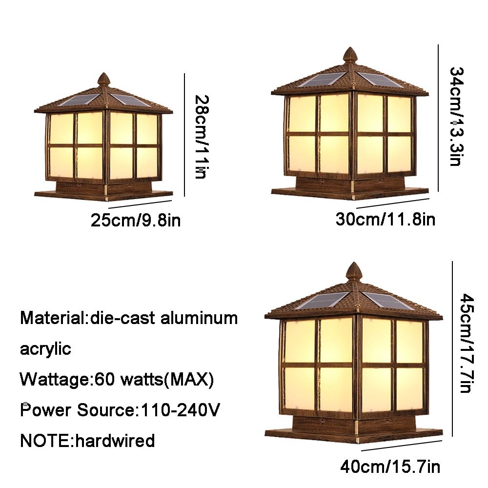 MTDYGHXQ Outdoor Column Light IP54 Waterproof Villa Post Head Lamp Modern Lawn Fence Patio Gate Pillar Lamp Square Landscape Light Floor Lamp - View #7