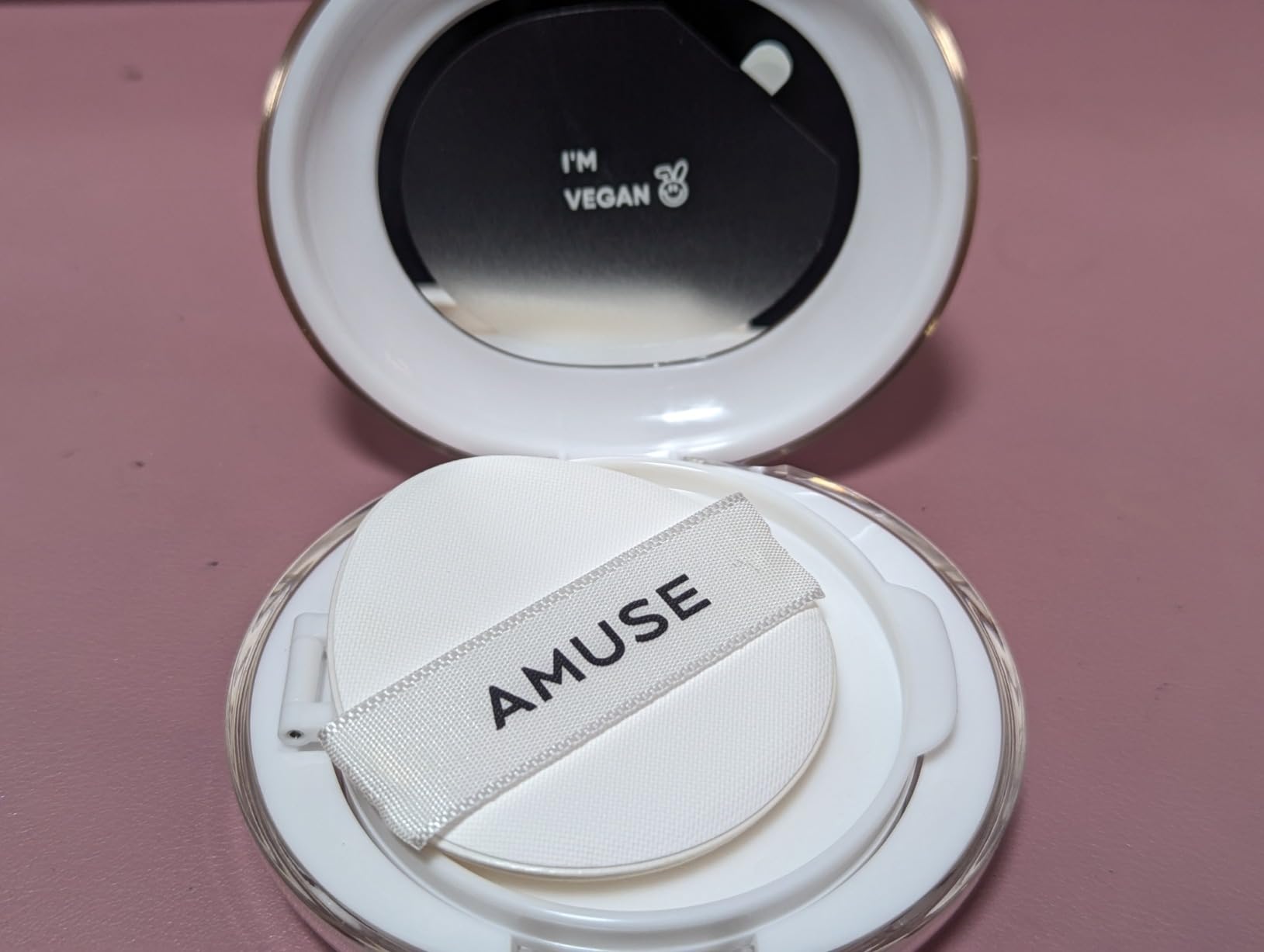 AMUSE SEOUL Ceramic Skin Perfector Cushion Foundation (02 HEALTHY) - Flawless Coverage, Semi Matte Glow, Long Lasting, Lightweight Satin Finish, Vegan, Korean Beauty Makeup (15g / 0.52oz.)