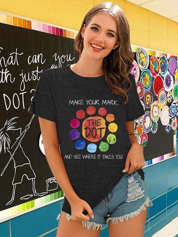 BANGELY International Dot Day Shirt Family Outfits Funny Make Your Mark Boy Girl Shirts Colorful Dot Day Short Sleeve Tops2