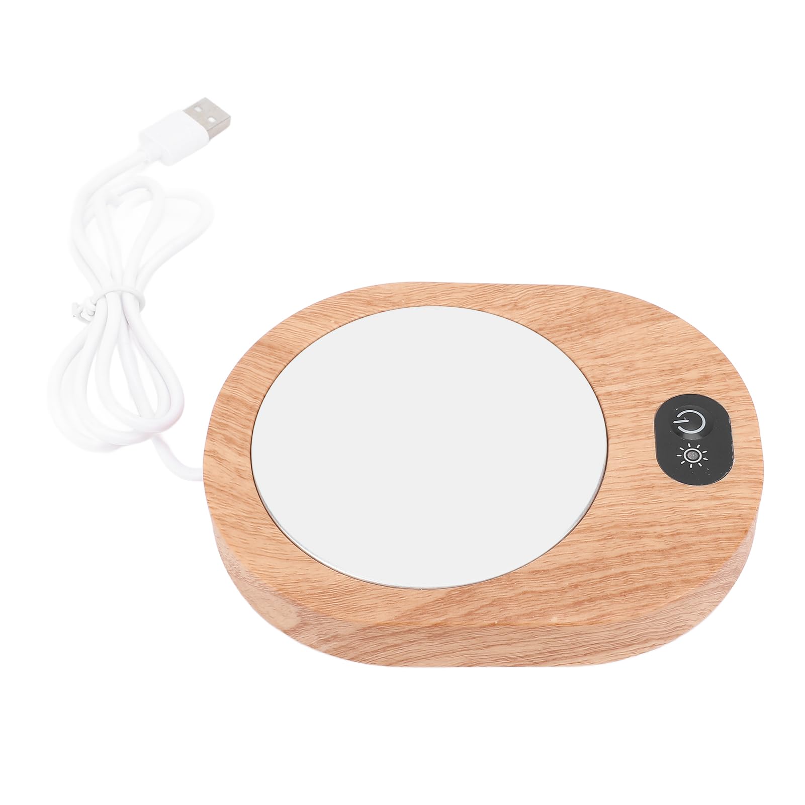 Fast Heating USB Cup Warmer, Non Slip Electric Tea Mug Warmer for Glass Ceramic Stainless Steel Cups, with High Sealing and Metal Texture