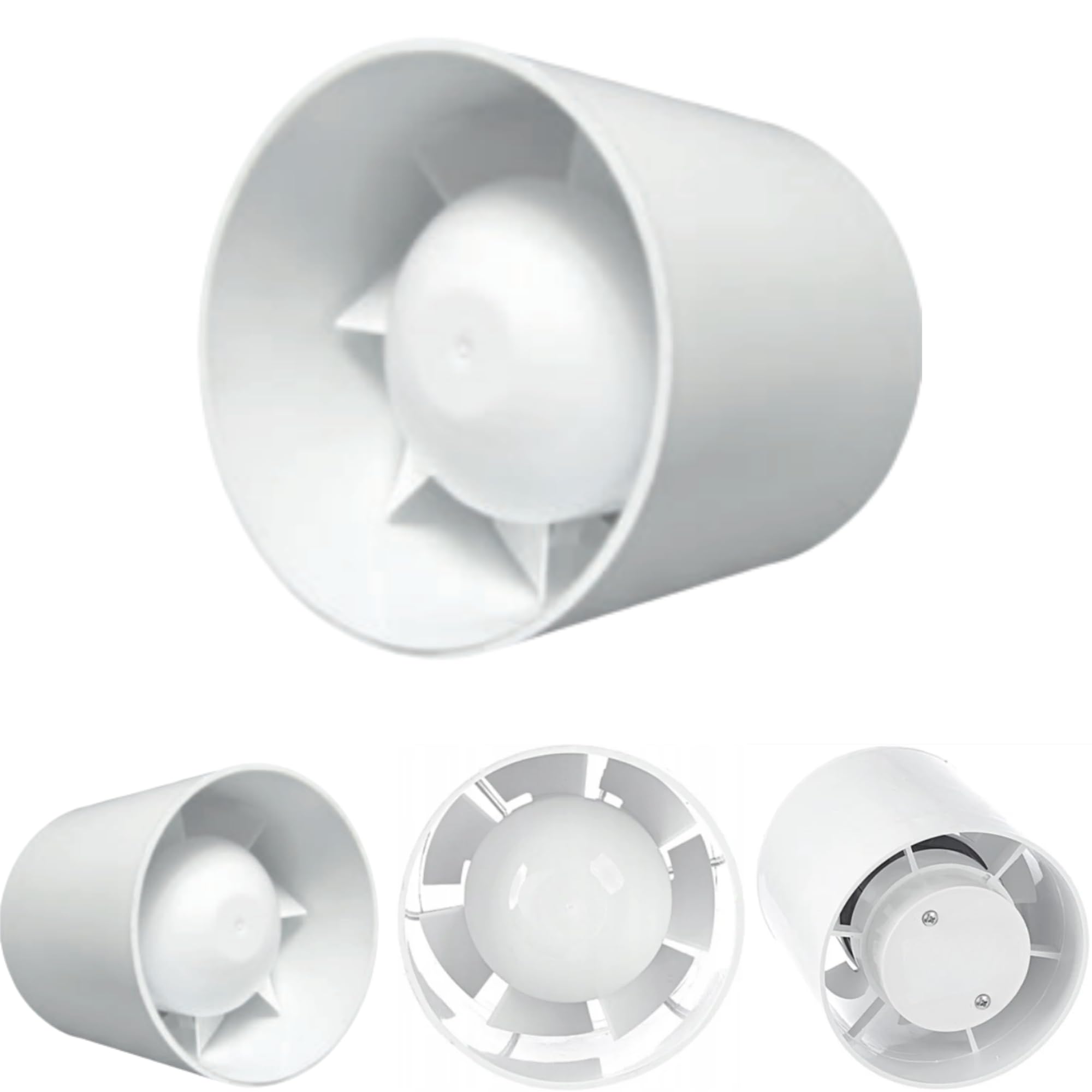 MYPURECORE 100mm In-Line Extractor Fan, Quiet Bathroom Ventilation Fan for Ducting, High Airflow 100 m³/h
