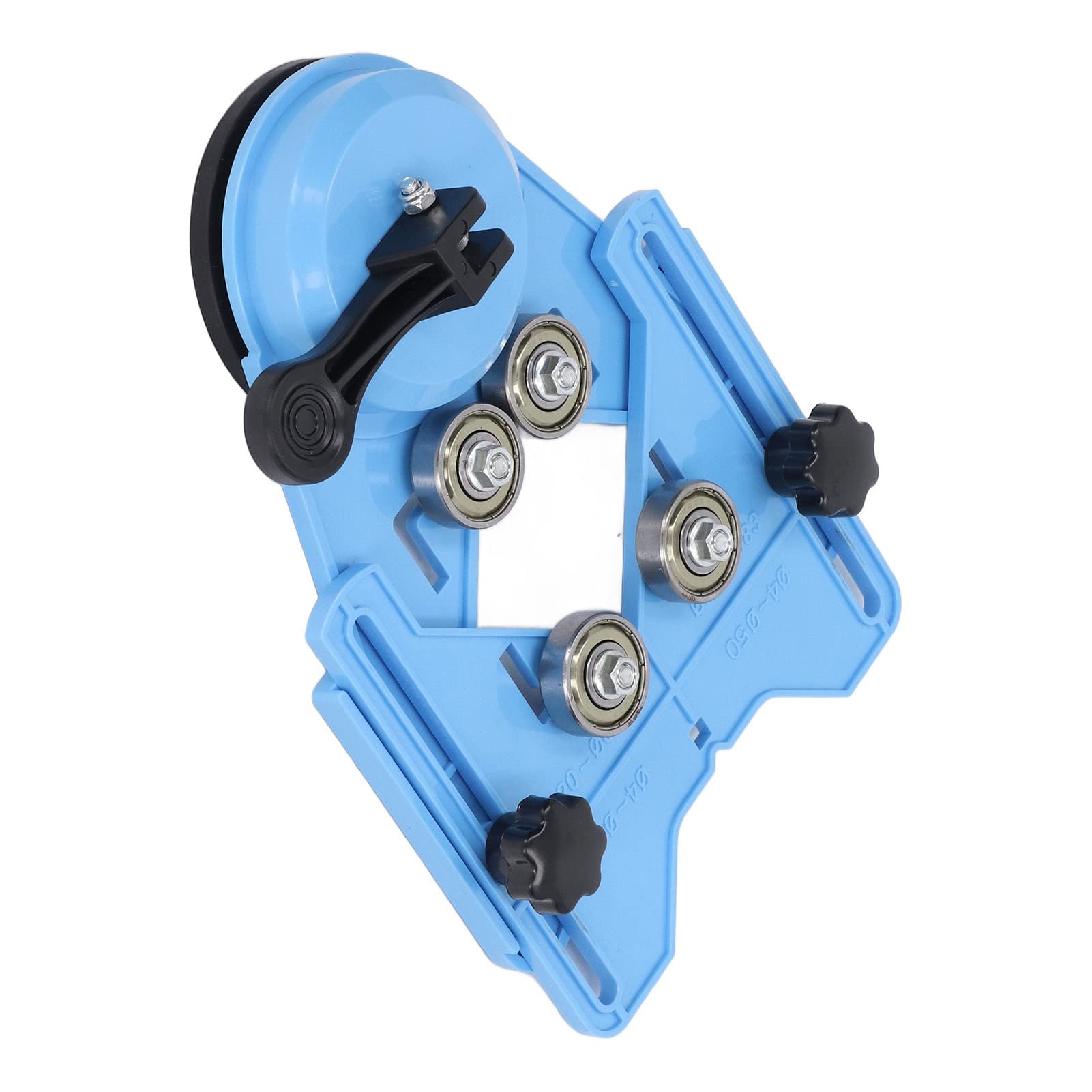 Gabarit de Guidage de Scie Cloche, Positionneur de Guide de Perçage de Trou de Carrelage électrique Fixe Bleu Boîtier en ABS avec Roulement en Acier Stable avec Ventouses pour la Décoration