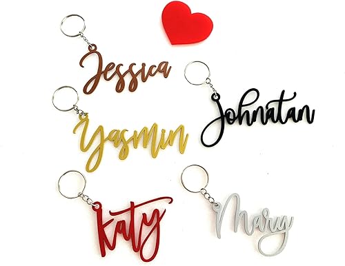 Miniatura 8 de Personalized Metal Name Keychain, Custom Keyrings, Laser Cut Names, Handmade Bag Charm, Women's Keychains, Gift for Her, Birthday Gift for Him, Key