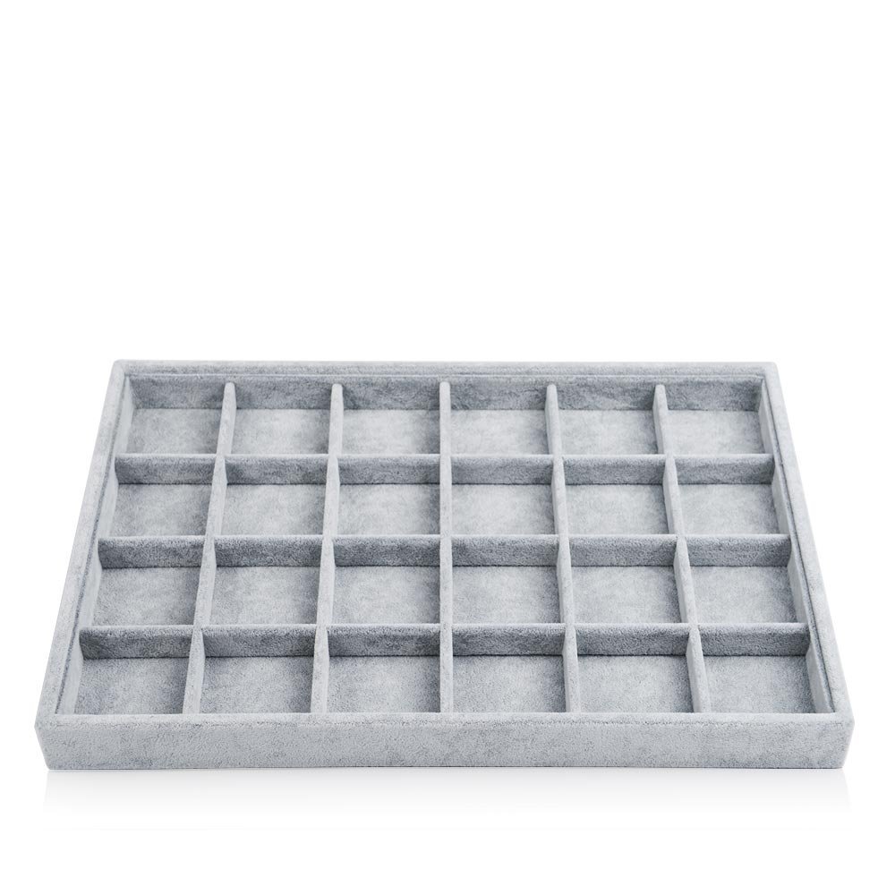 Buy OirlvOirlv Velvet Jewellery Tray Drawer Organiser 24 Grid Grey